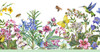 GB50071g8 Living Garden Peel and Stick Wallpaper Border 8 in Height x 15ft Off White Blue Green Yellow Purple