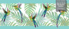 GB20011g8 Hummingbirds and Tropical Plants Peel and Stick Wallpaper Border 8 in Height x 15ft Long Blue Green
