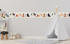 GB90041g8 Party Dogs Peel and Stick Wallpaper Border 8 in Height x 15ft Long Off White Beige Brown Black