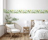 GB20021g8 Butterflies and Tropical Plants Peel and Stick Wallpaper Border 8 in Height x 15ft Long Green Yellow Blue