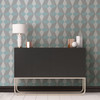 2908-25304 Valiant Aqua Faux Grasscloth Geometric Wallpaper Modern Style Unpasted Non Woven Material Alchemy Collection from A-Street Prints by Brewster Made in Great Britain