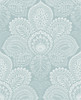 2861-25731 Triumph Light Blue Medallion Wallpaper Bohemian Style Global Theme Unpasted Non Woven Material Equinox Collection from A-Street Prints by Brewster Made in Great Britain