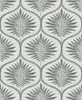 2861-25718 Laurel Grey Ogee Wallpaper Scandinavian Style Botanical Theme Unpasted Non Woven Material Equinox Collection from A-Street Prints by Brewster Made in Great Britain