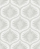 2861-25720 Laurel Light Grey Ogee Wallpaper Scandinavian Style Botanical Theme Unpasted Non Woven Material Equinox Collection from A-Street Prints by Brewster Made in Great Britain