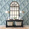 2861-25758 Verdant Blue Botanical Wallpaper Tropical Style Botanical Theme Unpasted Non Woven Material Equinox Collection from A-Street Prints by Brewster Made in Great Britain