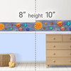 GB90280 Grace & Gardenia Smiling Solar System Peel and Stick Wallpaper Border 10in Height x 15ft Long,Blue Orange Yellow