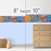GB90280g8 Grace & Gardenia Smiling Solar System Peel and Stick Wallpaper Border 8 in Height x 15ft Long,Blue Orange Yellow