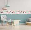 GB90200 Grace & Gardenia Safari Animals Peel and Stick Wallpaper Border 10in Height x 15ft Long, Pink Purple Beige