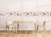 GB90200g8 Grace & Gardenia Safari Animals Peel and Stick Wallpaper Border 8 in Height x 15ft Long, Pink Purple Beige