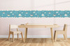 GB90170g8 Grace & Gardenia Playful Penguins Peel and Stick Wallpaper Border 8 in Height x 15ft Long, Blue Beige Orange