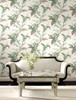 York Wallcoverings Grandmillennial GR5993 Enchanted Fern Wallpaper Green/Red