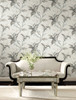 York Wallcoverings Grandmillennial GR5995 Enchanted Fern Wallpaper Gray/Beige