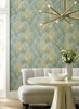 York Wallcoverings Modern Nature 2nd Edition OS4241 Leaf Concerto Wallpaper Turquoise