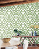 York Wallcoverings Damask Resource Library DM4961 Royal Fern Damask Wallpaper Green