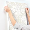 York Wallcoverings Damask Resource Library DM4956 French Artichoke Dam Wallpaper Beige Gold