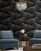 York Wallcoverings Modern Nature 2nd Edition OS4261 Moonlight Pearls Wallpaper Black