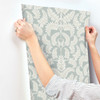 York Wallcoverings Damask Resource Library DM4964 Royal Fern Damask Wallpaper Green