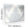 York Wallcoverings Damask Resource Library DM4974 Pineapple Plantation Wallpaper Periwinkle White