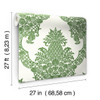 York Wallcoverings Damask Resource Library DM4976 Pineapple Plantation Wallpaper Green White