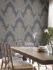 York Wallcoverings Damask Resource Library DM4975 Pineapple Plantation Wallpaper Gray