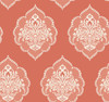 York Wallcoverings Damask Resource Library DM4981 Signet Medallion Dam Wallpaper Coral
