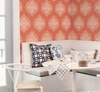 York Wallcoverings Damask Resource Library DM4981 Signet Medallion Dam Wallpaper Coral
