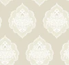 York Wallcoverings Damask Resource Library DM4983 Signet Medallion Dam Wallpaper Beige