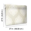 York Wallcoverings Damask Resource Library DM4983 Signet Medallion Dam Wallpaper Beige