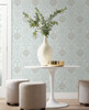 York Wallcoverings Damask Resource Library DM4991 Gatsby Damask Wallpaper Blue
