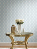 York Wallcoverings Damask Resource Library DM5026 Petite Ogee Wallpaper Blue