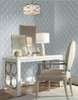 York Wallcoverings Damask Resource Library DM5026 Petite Ogee Wallpaper Blue