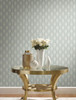 York Wallcoverings Damask Resource Library DM5028 Petite Ogee Wallpaper Green