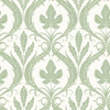 York Wallcoverings Damask Resource Library DM4921 Adirondack Damask Wallpaper Green White