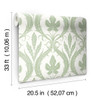 York Wallcoverings Damask Resource Library DM4921 Adirondack Damask Wallpaper Green White