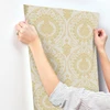 York Wallcoverings Damask Resource Library DM4903 Imperial Damask Wallpaper Off White Gold