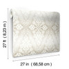 York Wallcoverings Damask Resource Library DM4933 Tudor Diamond Damask Wallpaper Off White