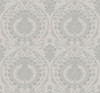 York Wallcoverings Damask Resource Library DM4904 Imperial Damask Wallpaper Gray Silver