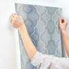 York Wallcoverings Damask Resource Library DM4944 Modern Ombre Damask Wallpaper Blue