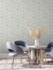 York Wallcoverings Damask Resource Library DM5023 Shell Damask Wallpaper Green