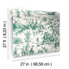 York Wallcoverings Grandmillennial GR5924 Seasons Toile Wallpaper Dark Green