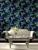 York Wallcoverings Grandmillennial GR5996 Enchanted Fern Wallpaper Navy/Green