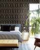 York Wallcoverings Water's Edge Resource Library CV4448 Riviera Bamboo Trellis Wallpaper Black
