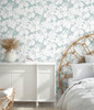 York Wallcoverings Water's Edge Resource Library CV4439 Hibiscus Arboretum Wallpaper Light Gray