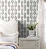 York Wallcoverings Water's Edge Resource Library CV4427 Broadsands Botanica Wallpaper Gray/Off White