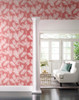 York Wallcoverings Water's Edge Resource Library CV4407 King Palm Silhouette Wallpaper Coral