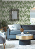 York Wallcoverings Water's Edge Resource Library CV4411 King Palm Silhouette Wallpaper Green