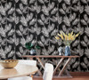 York Wallcoverings Water's Edge Resource Library CV4409 King Palm Silhouette Wallpaper Blue