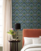 RP7324 Bramble Wallpaper Navy Blue, Green from Rifle Paper Co. Second Edition by York Wallcoverings