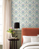 RP7319 Bramble Wallpaper White, Green from Rifle Paper Co. Second Edition by York Wallcoverings