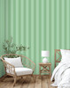 GW6052 Grace & Gardenia Green Stripes Peel and Stick Wallpaper Roll 20.5 inch Wide x 18 ft. Long, Green